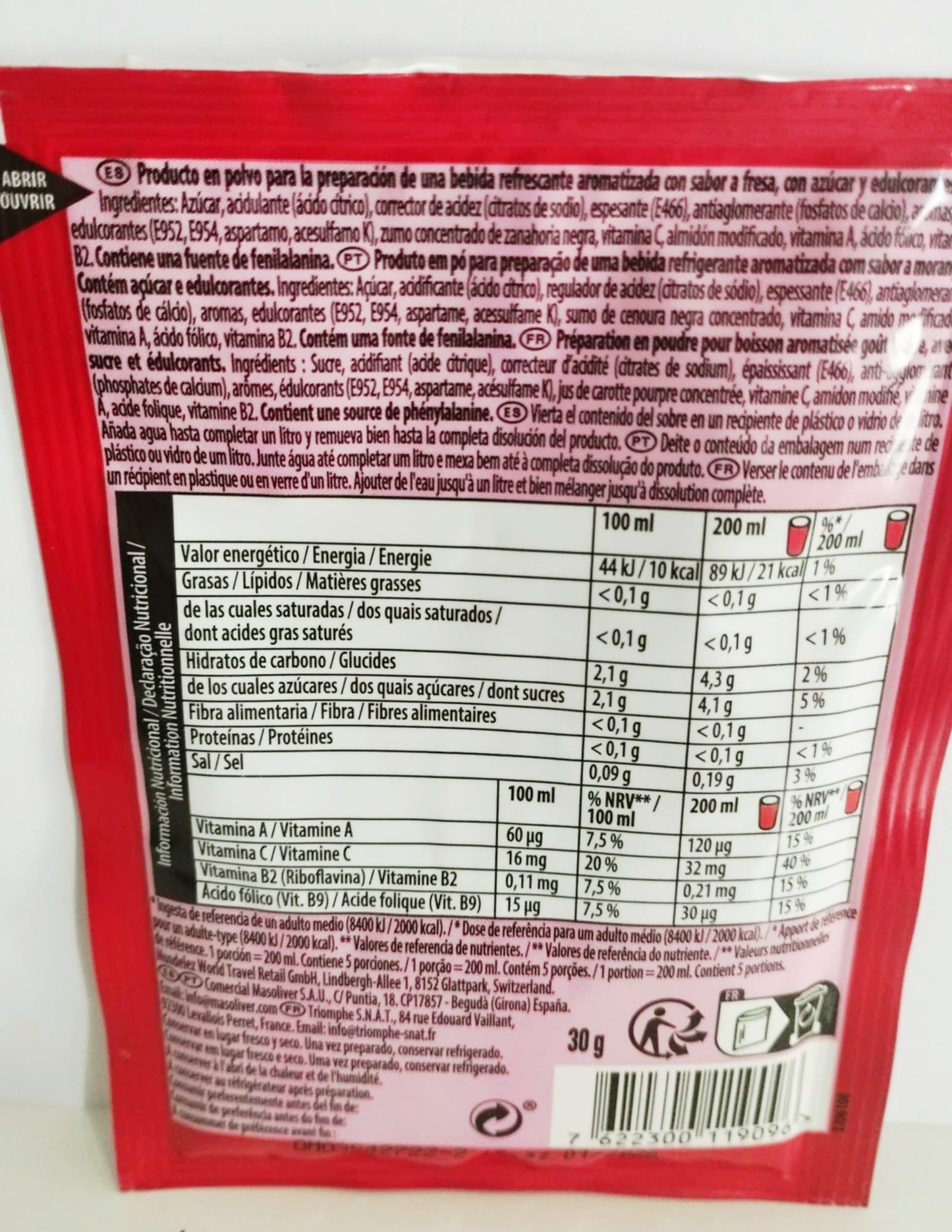 Boisson Tang Fraise Unité