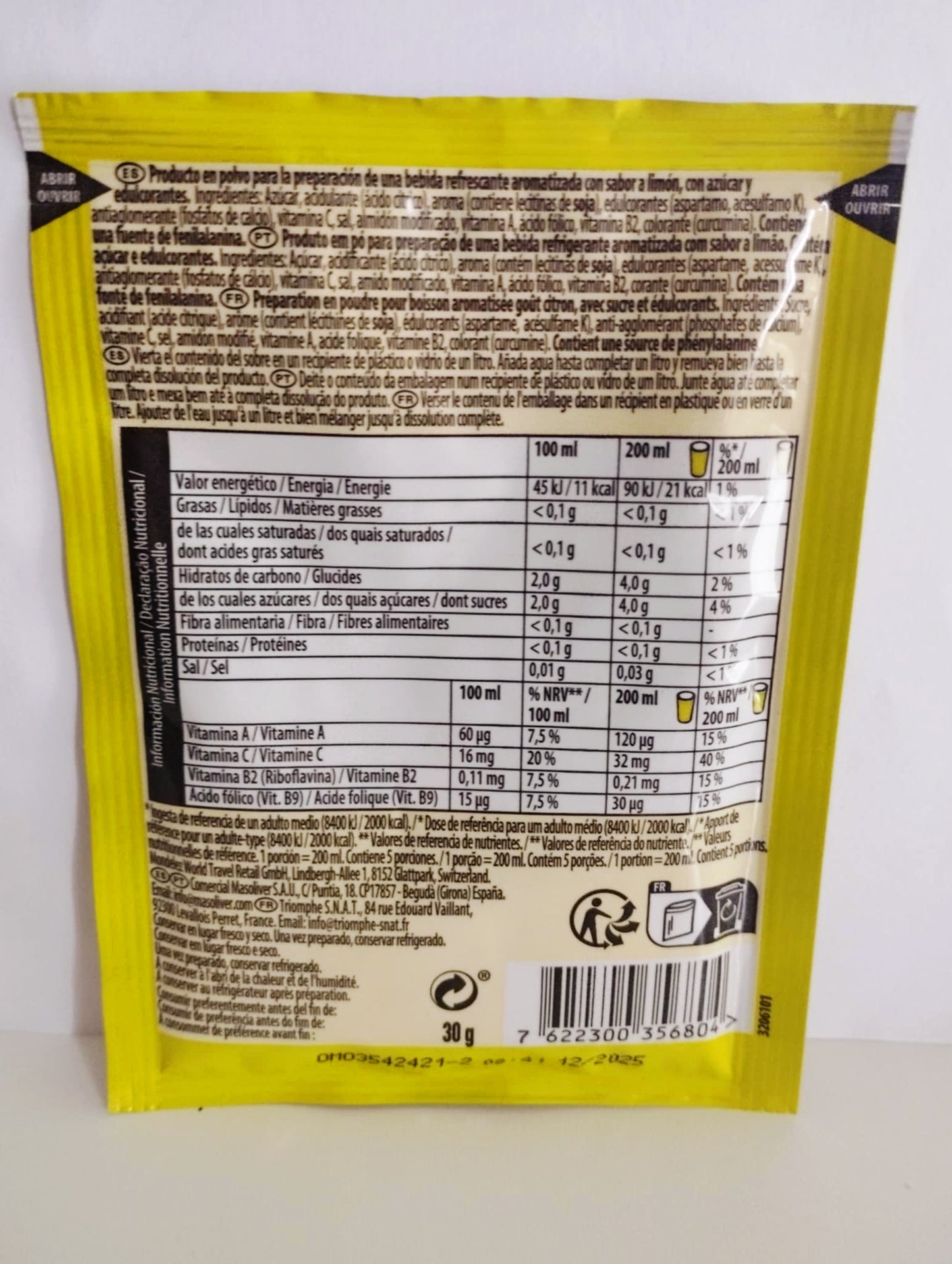 Boisson Tang Citron Unité